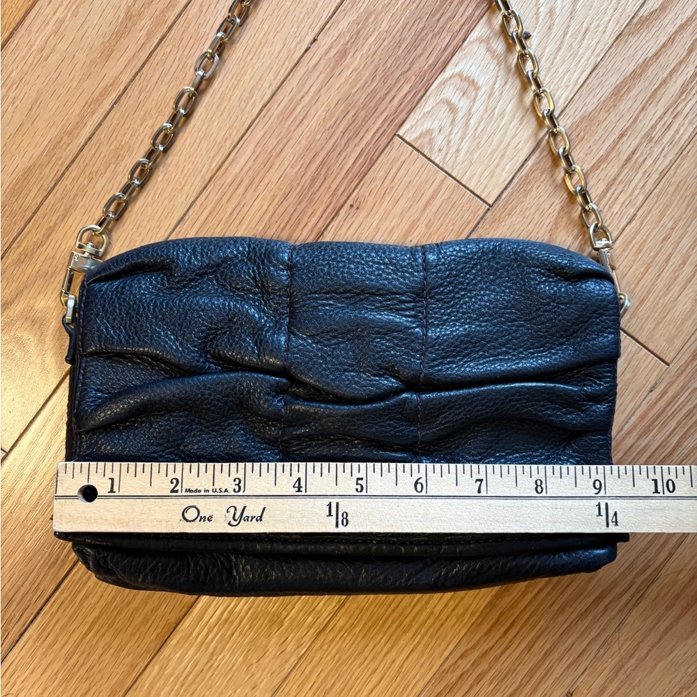 Cole Haan, black leather handbag, removable chain strap, VGUC - Picture 7 of 12